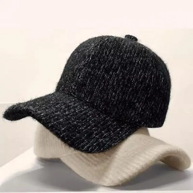 Winter-Baseballkappe – verdickter warmer Sonnenhut für Männer und Frauen, All-Match-einfarbige, verstellbare Unisex-Kappe Image