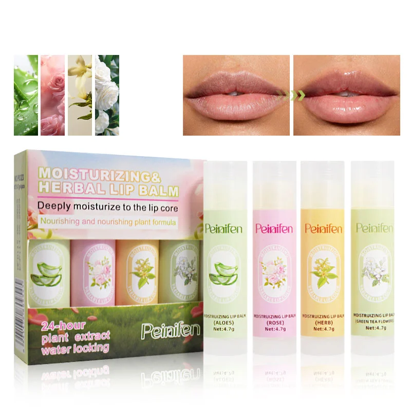 4-teiliges Lippenstift-Set, leicht, nicht fettend, langlebig, glatt, feuchtigkeitsspendend Image