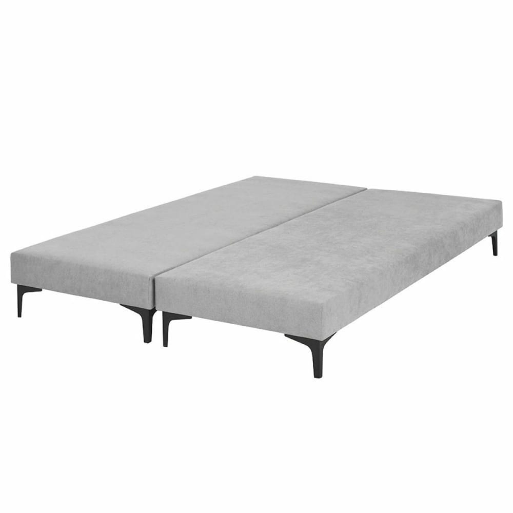 Lot de 2 sommiers tapissiers bois massif gris 70x190 cm