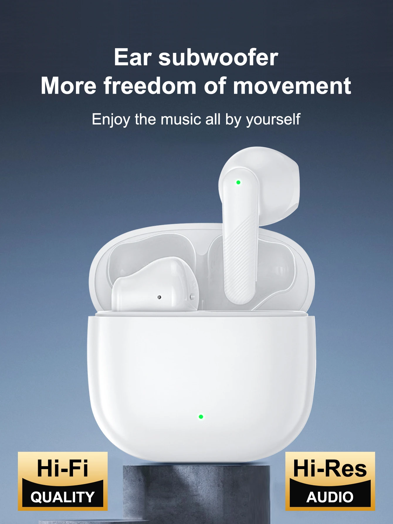 Wireless Bluetooth Headphones HiFi Stereo Bluetooth Headphones In-Ear 13mm Large Dynamic Unit Noise Canceling Music Headphones