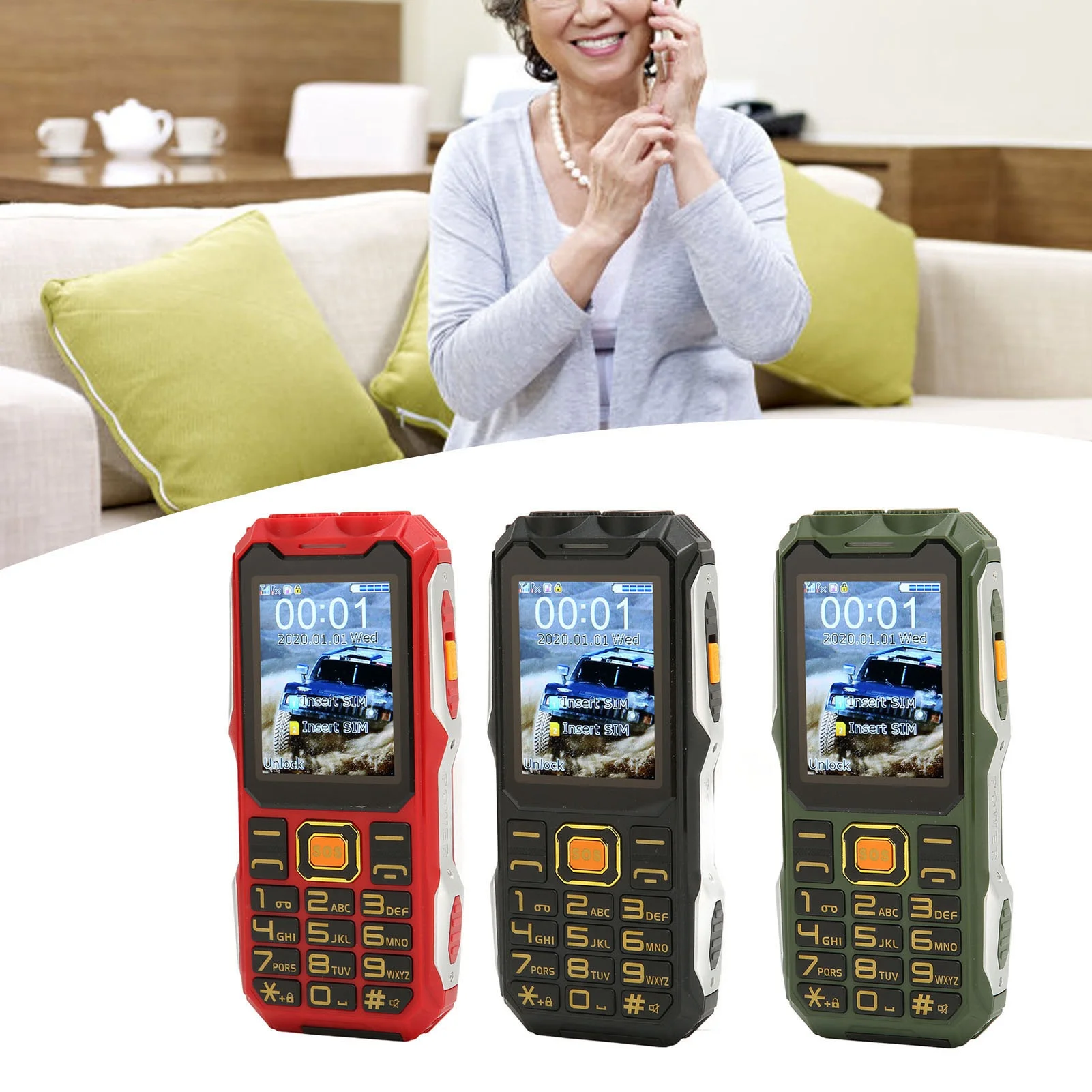 2G Unlocked Phone Multifunctional Dual SIM Cell Phone Big Button 16800mAh Battery Retro Phone for Seniors Seniors Unlocked Phone