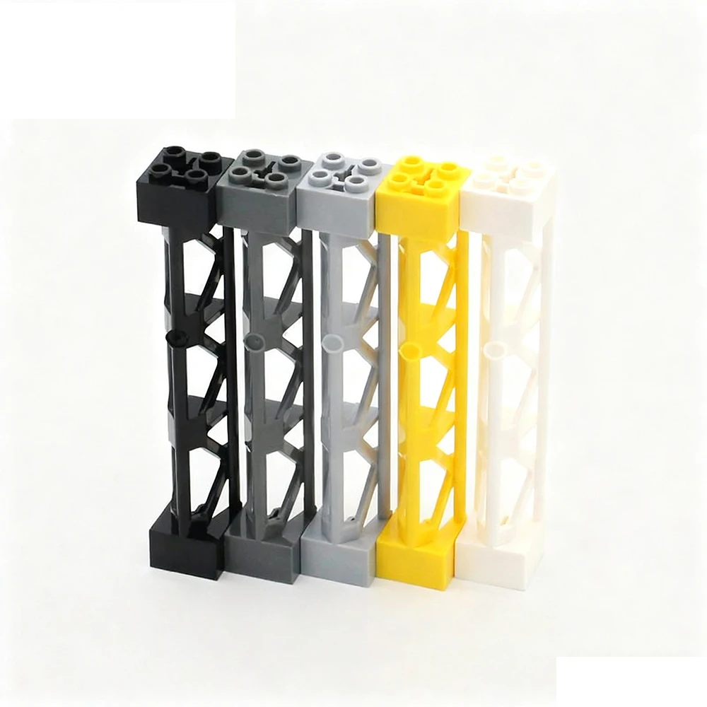 10 Stück Moc Bausteine 58827 Telegraph Pole Iron 2x2x10 Träger DIY Bricks Kompatibel mit Architektur Spielzeug Weihnachtsgeschenke Image