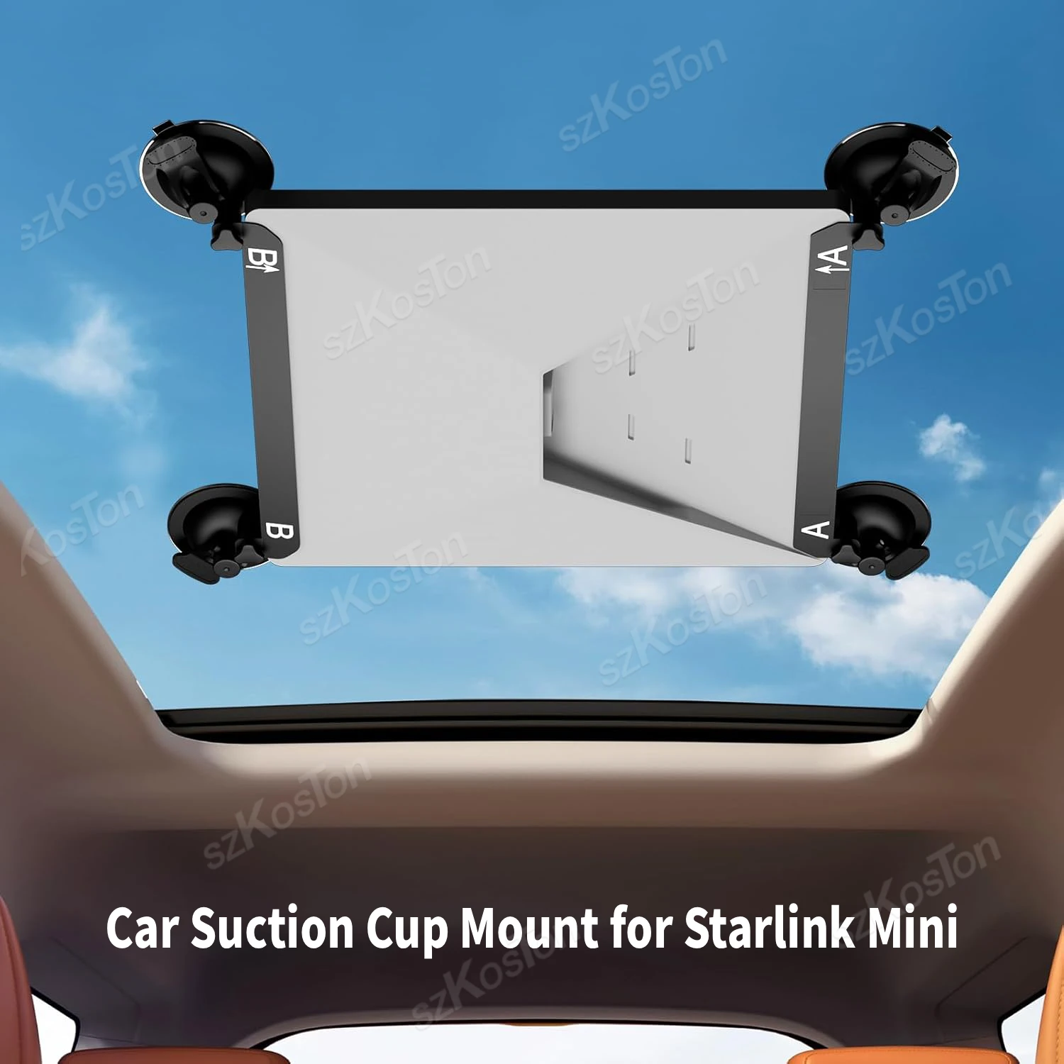 Auto-Saugnapfhalterung für Starlink Mini-Zubehör, starke Saugkraft, Wohnmobile, Fenster und Schiebedachs für stabiles Satellitensignal auf Boten Image