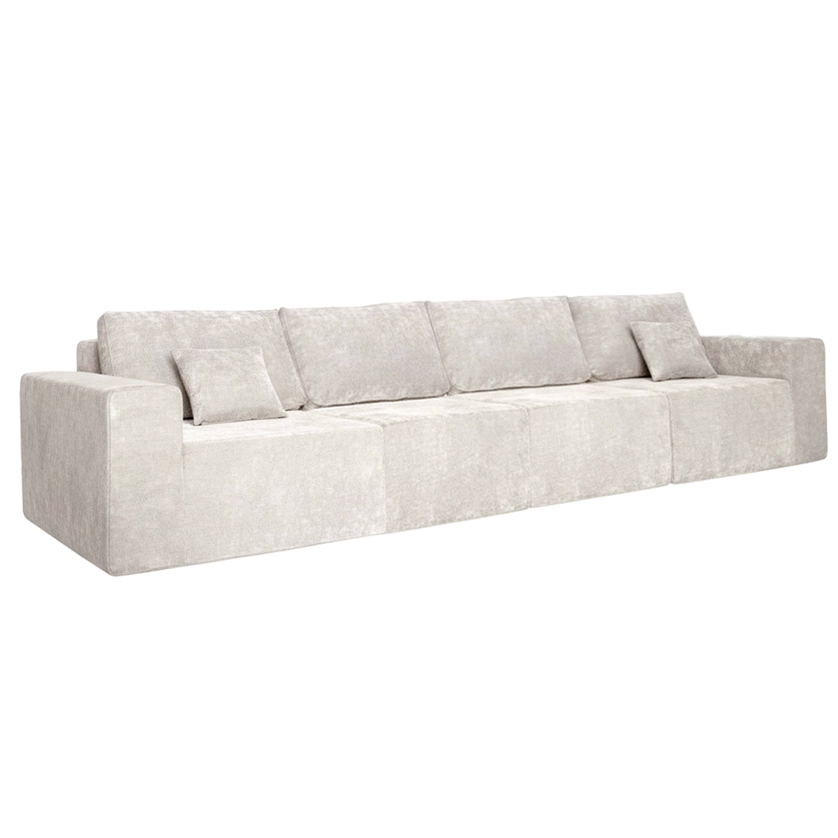 Oviala Business Oviala 4-Sitzer-Modulsofa in Stoff mit ecrufarbenen Kissen Image
