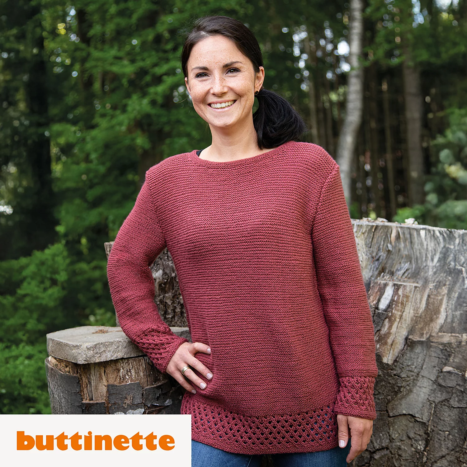 Strickanleitung – Pullover mit Netzmusterblenden Versailles Image