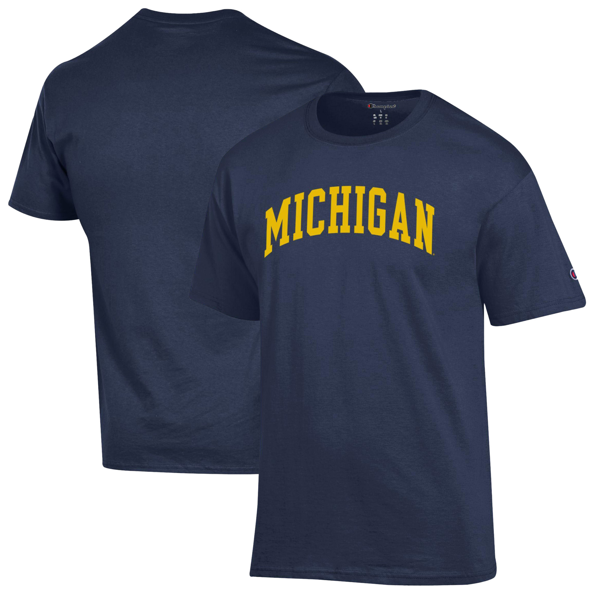 Champion Herren Michigan Wolverines Basic Arch T-Shirt, Marineblau Image