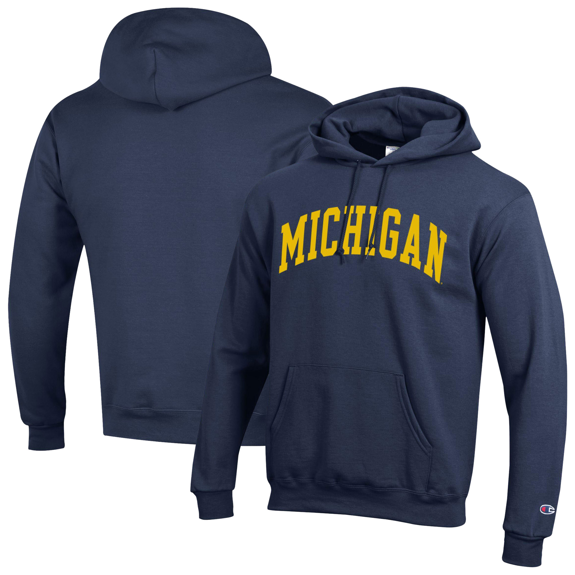 "Champion Michigan Wolverines Basic Arch Fleece-Kapuzenpullover für Herren, Marineblau" Image