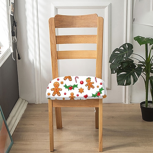 Weihnachtsstuhl-Sitzbezug, Weihnachts-Schonbezug für Zuhause, Büro oder Esszimmerstuhl, Weihnachtsdekoration Image