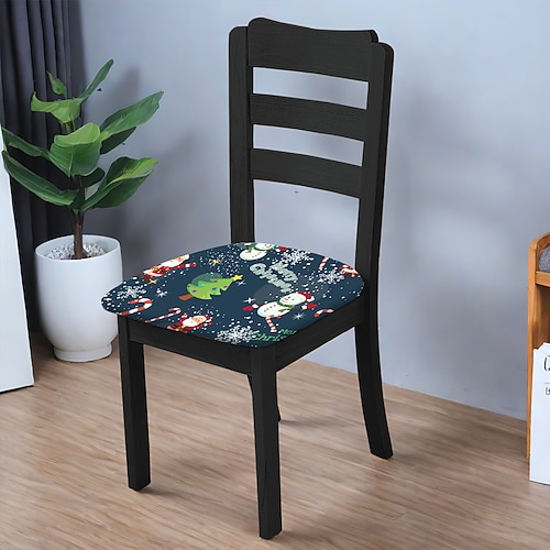 Weihnachtsstuhl-Sitzbezug, Weihnachts-Schonbezug für Zuhause, Büro oder Esszimmerstuhl, Weihnachtsdekoration Image