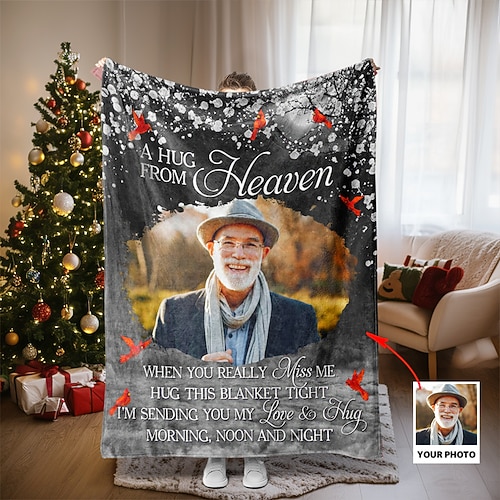 Personalisierte Fotodecke - personalisierte Weihnachts-Gedenkgeschenke zum Verlust von Mama und Papa - Deine Liebe wird immer unser Leitfaden sein Image