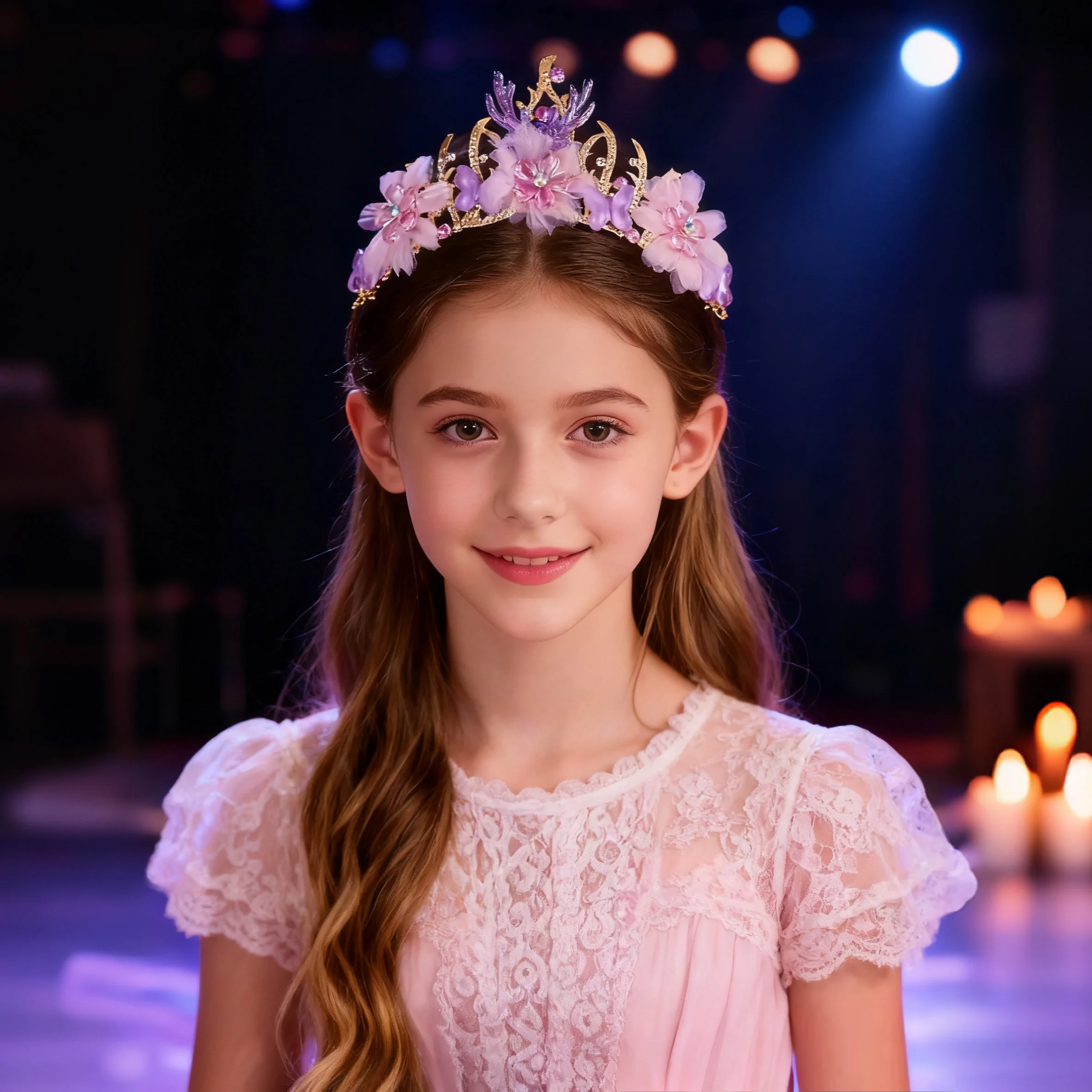 Handgemachte Spitze Blumenkrone Bohemian Shiny Floral Style Mädchen Bühnenaufführung Süßes Kostümzubehör Blumenring Kopfbedeckung Image