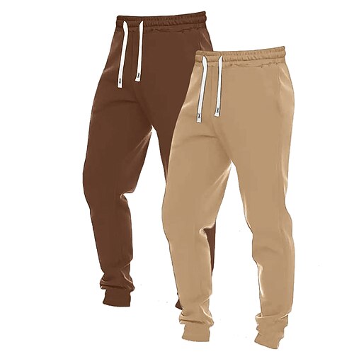 Herren Jogginghose Hose Freizeithose Outdoorhose Kordelzug Elastischer Bund Mehrfachpackung Einfach Komfort Volle Länge Lässig Täglich Ferien Einfach Klassicher Stil SchwarzMarineblau Image