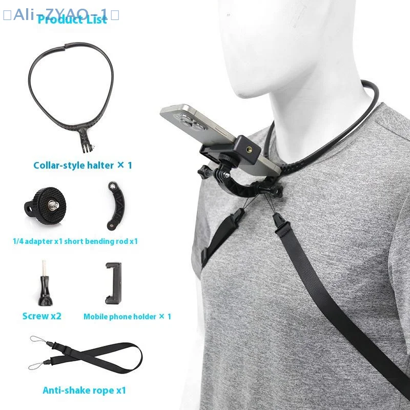【ZYAO-1】 1Set Telefon Action Kamera 2 In 1 Neck Hold Halterung Für Action Universal Action Kamera Telefon Zubehör Image