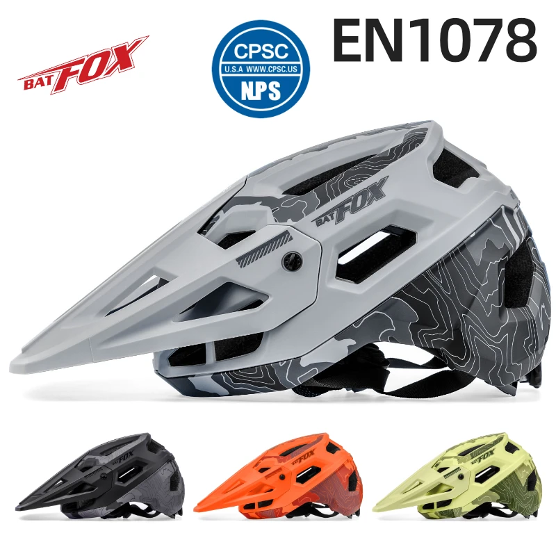 BATFOX Casco da Mountain Bike Ammortizzante Leggero Fuoristrada Casco da adulto unisex ciclismo casco da mtb casco ciclismo