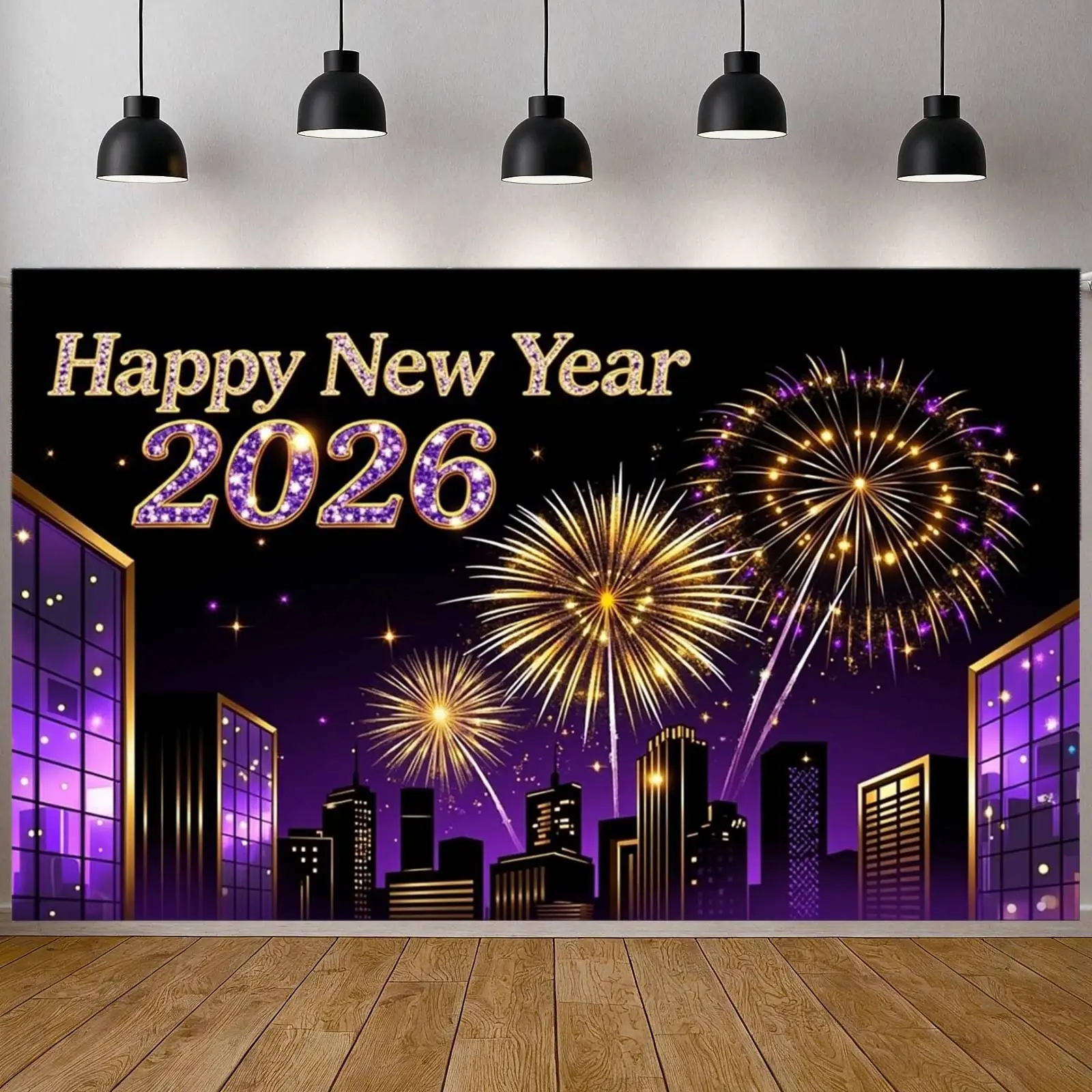 2026 Frohes Neues Jahr Thema Party Hintergrund Banner Lila Neujahr Feiern Familie Party Dekoration Foto Hintergrund Dekoration Image