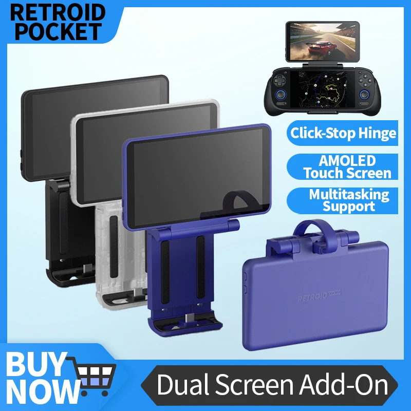 Retroid Dual Screen Add-on 5,5 Zoll OLED Back Clip Bildschirm für Retroid Pocket 5 RP5/RPmini V2/RP4 Pro Erweiterter Bildschirm Image
