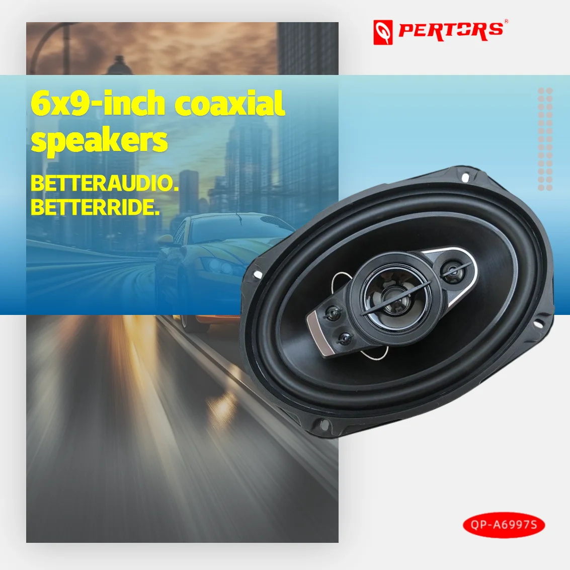 Q-PERTORS 2 x 6 x 9 Zoll 1500 W 5-Wege-Car-Audio-Koaxiallautsprecher mit großer Reichweite, 2 x 650 W Nachrüst-Audiosysteme Image