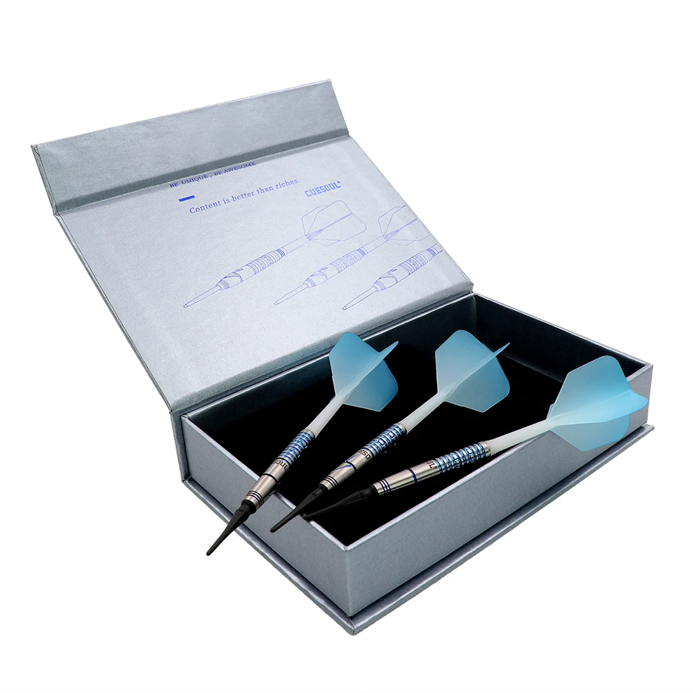 CUESOUL Blue GEM Stone 19/20 g weiche Spitze, 90 % Wolfram-Darts mit Einheit, Titanbeschichtung und ROST Flights, Farbverlauf Image