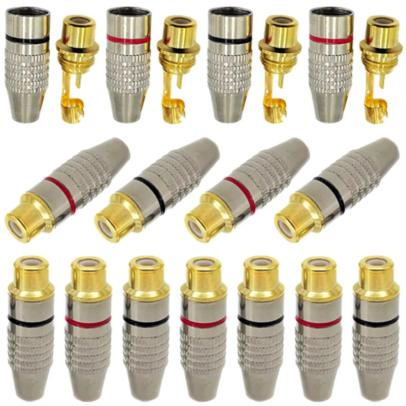 2/4/8Pcs Cinch-buchse Jack Buchse RCA Stecker mit Vergoldeten Solder Terminal für Audio Video Adapter koaxialkabel Konverter Image