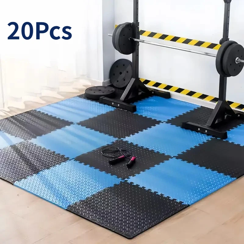 20 Piece Puzzle Fitness Mat Double Sided Interlocking Foam Floor Mat EVA Non Slip Mat Suitable for Yoga and Fitness Equipment