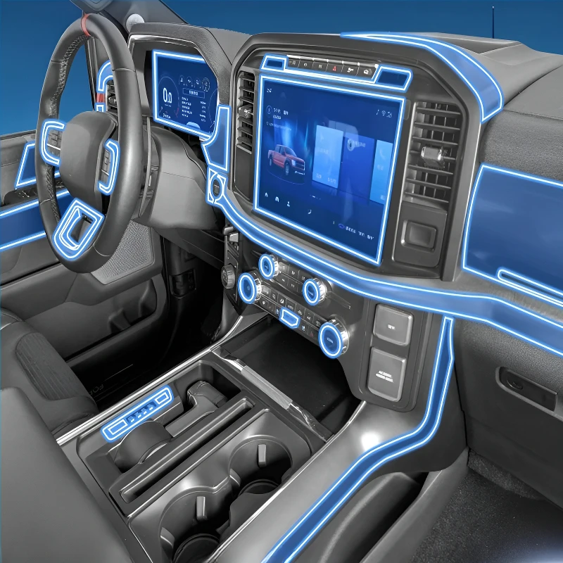 FÜR Ford Raptor F-150 2022-2025 Dashboard Multimedia Navigation Transparente Anti-Scratch Schutz Film Modifikation Image