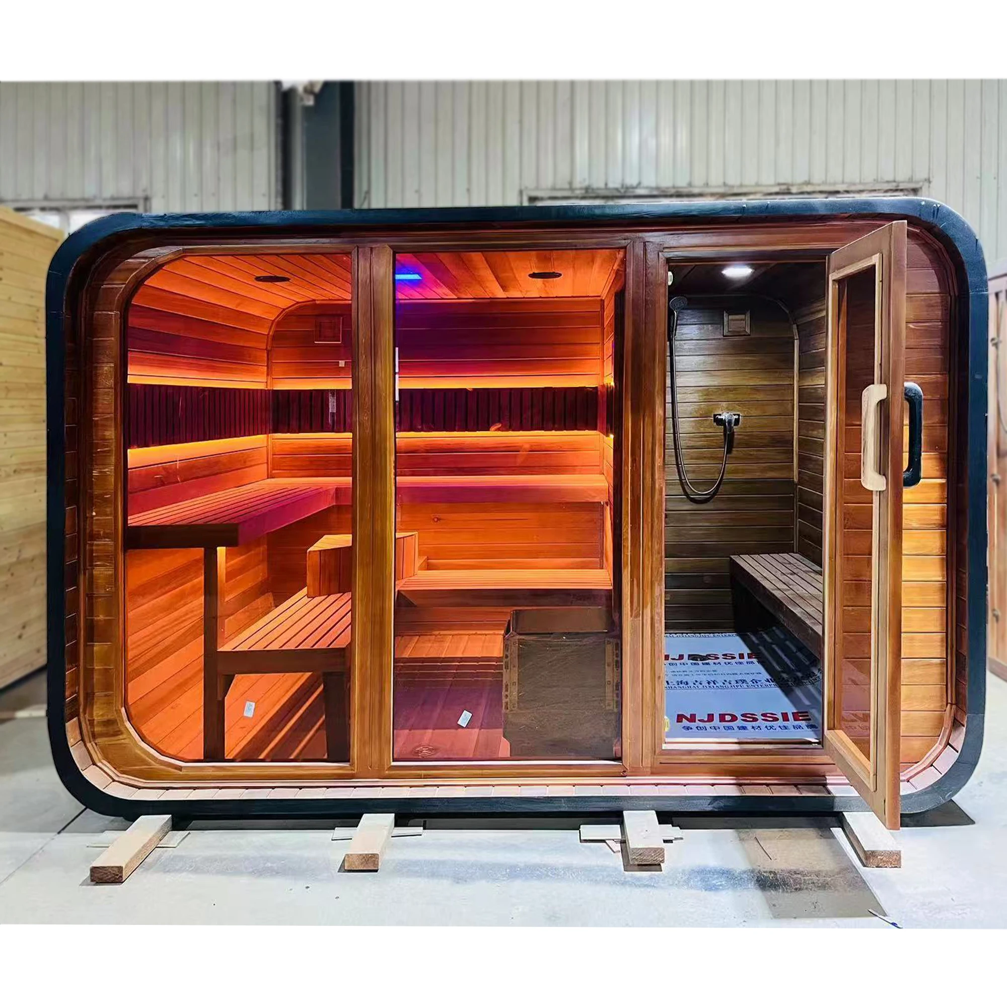 Outdoor-Sauna/moderne Mode Smart Outdoor Traditionelle 4-Personen-Holzsauna Großhandel