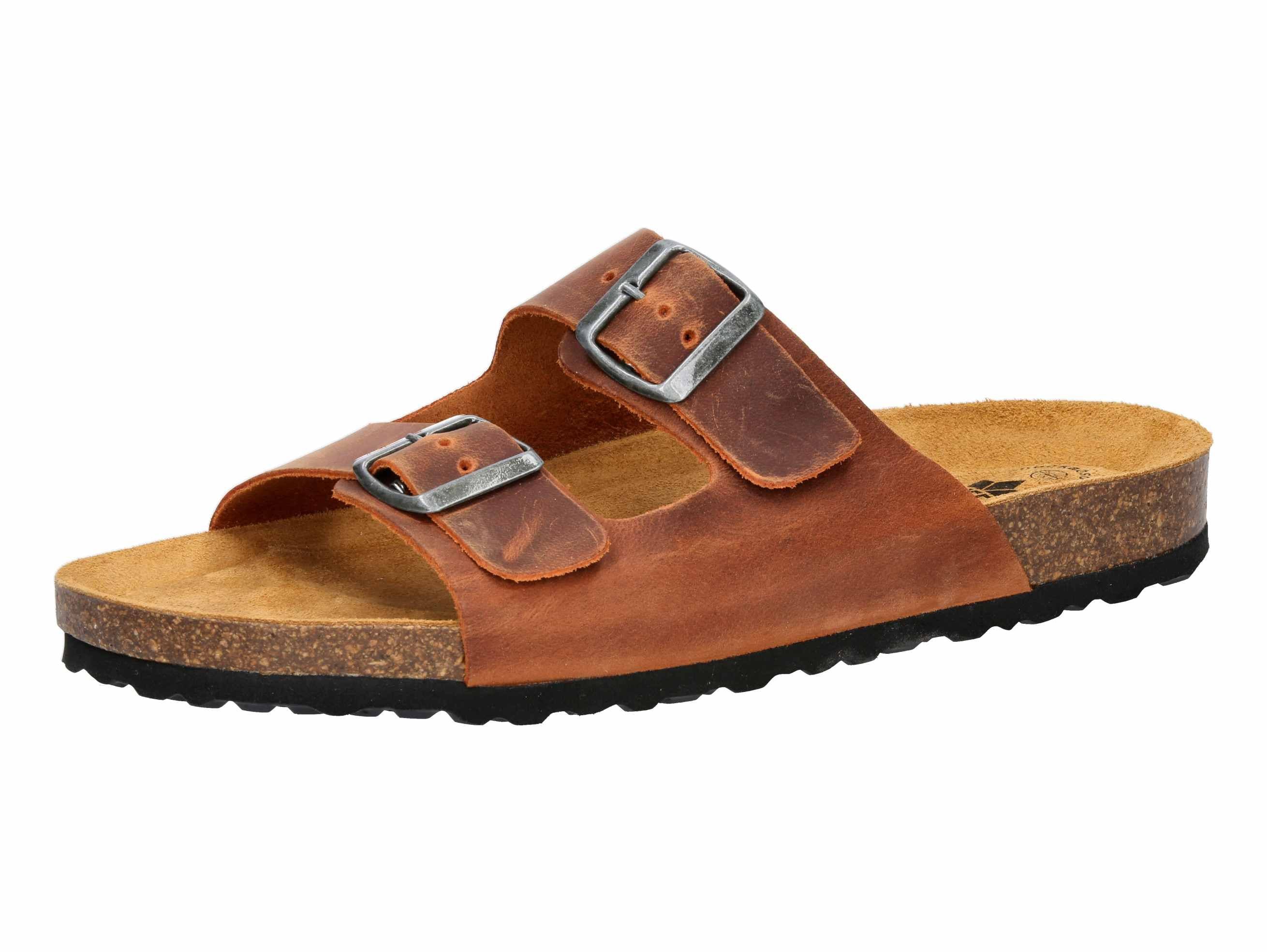 Pantoffel LICO "Pantolette Alvaro", Herren, Gr. 36, braun, Leder, Schuhe