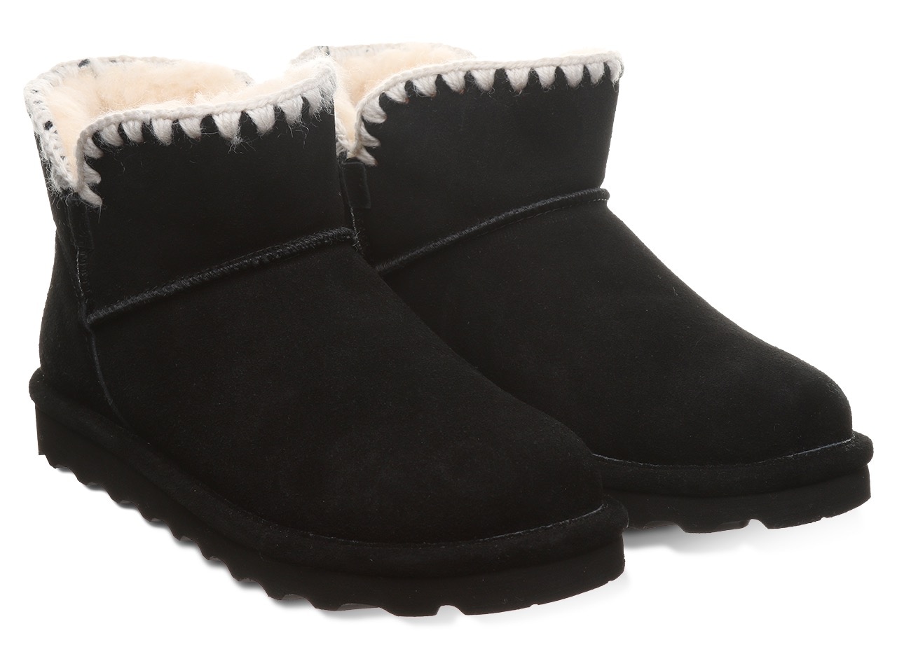 Winterboots BEARPAW "Yvonne", Damen, Gr. 40, schwarz, Veloursleder, Schuhe Winterboots, Schlupfstiefel, Snowboots mit Lammfellfutter
