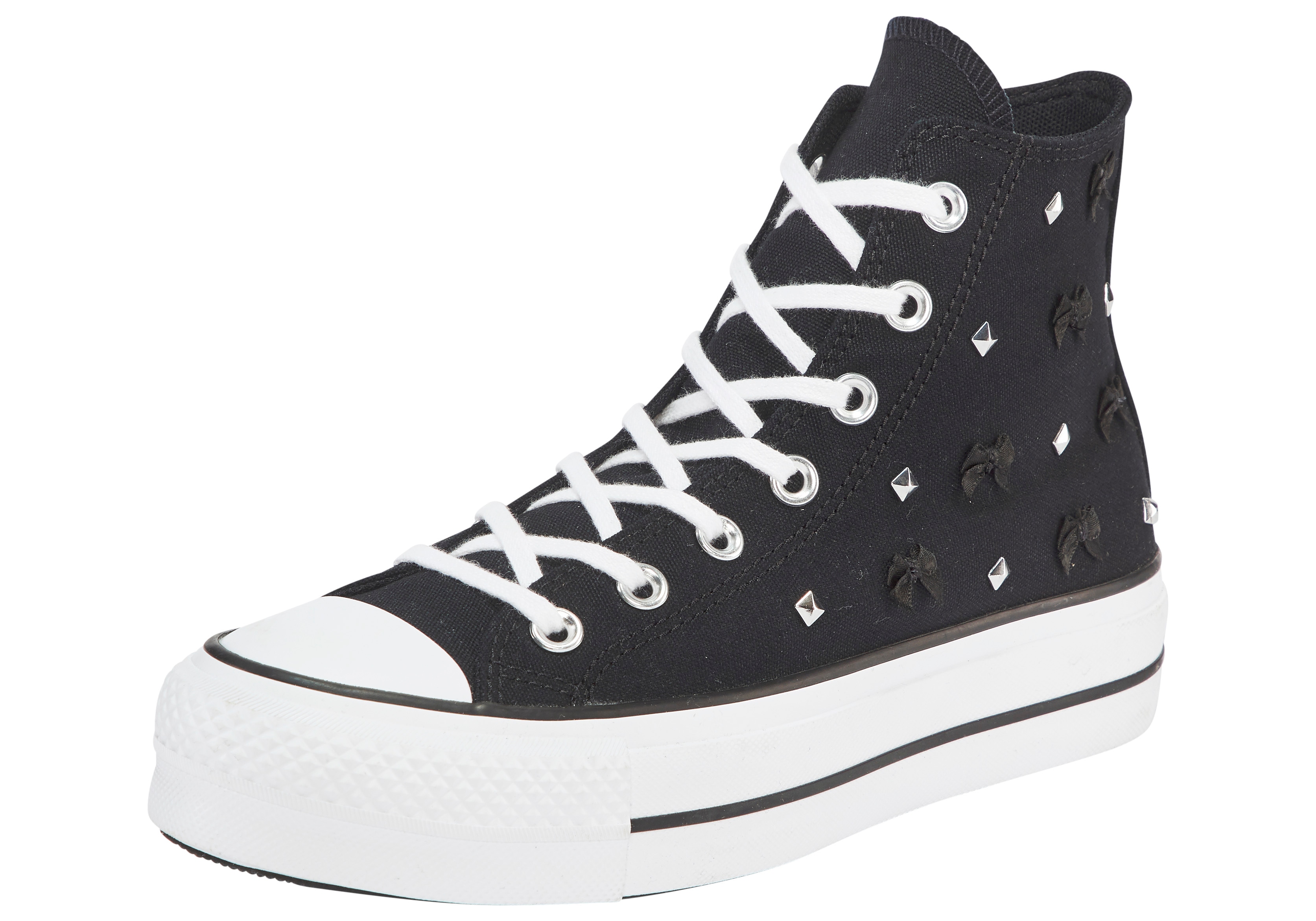 Sneaker CONVERSE "CHUCK TAYLOR ALL STAR LIFT", Damen, Gr. 39,5, schwarz, silber, weiß, Textil, Schuhe Sneaker