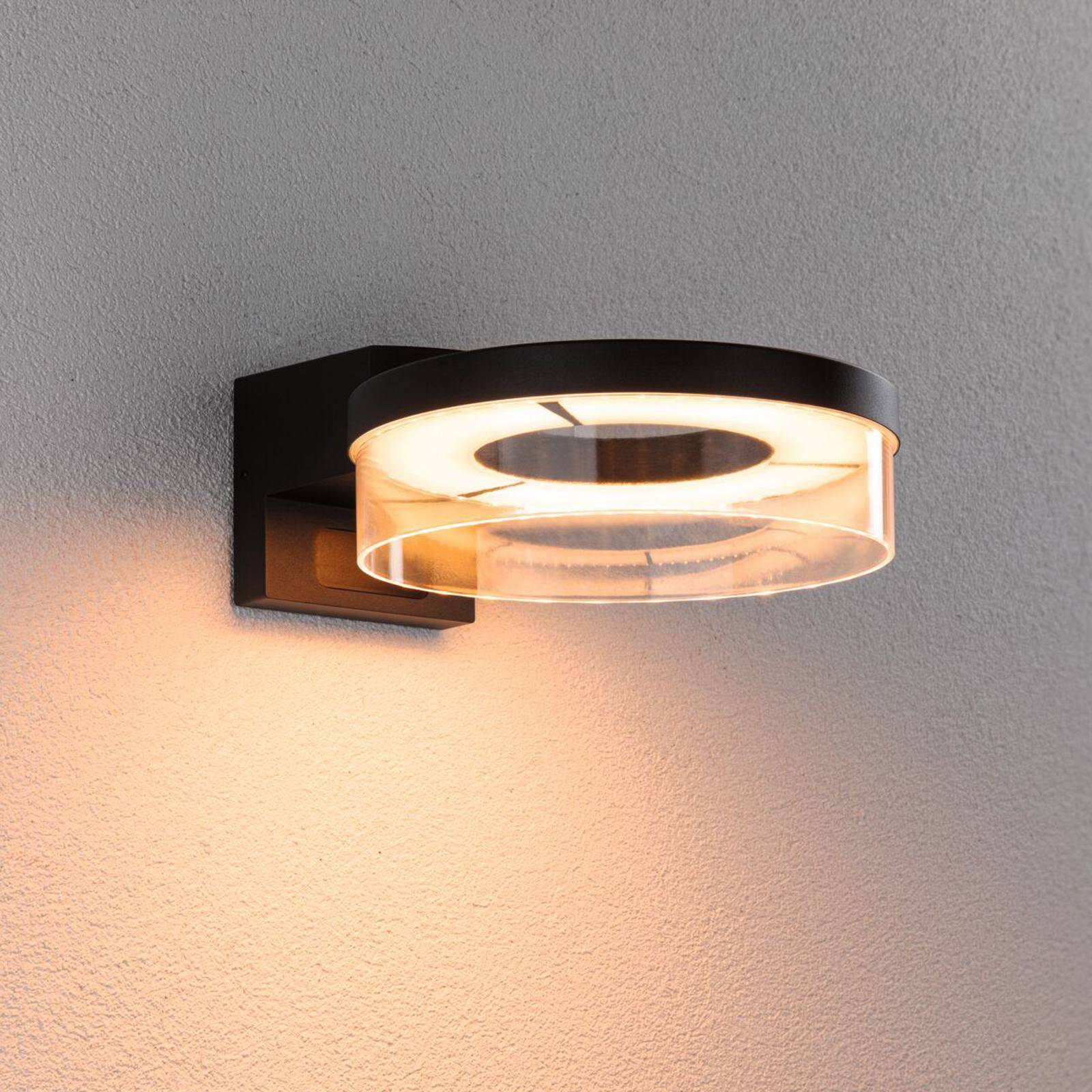 Paulmann Smart Sensor-Wandleuchte Capera, anthrazit CCT IP44 dimmbar, schwarz, Aluminium, Modern, Smart Home Wandleuchte außen