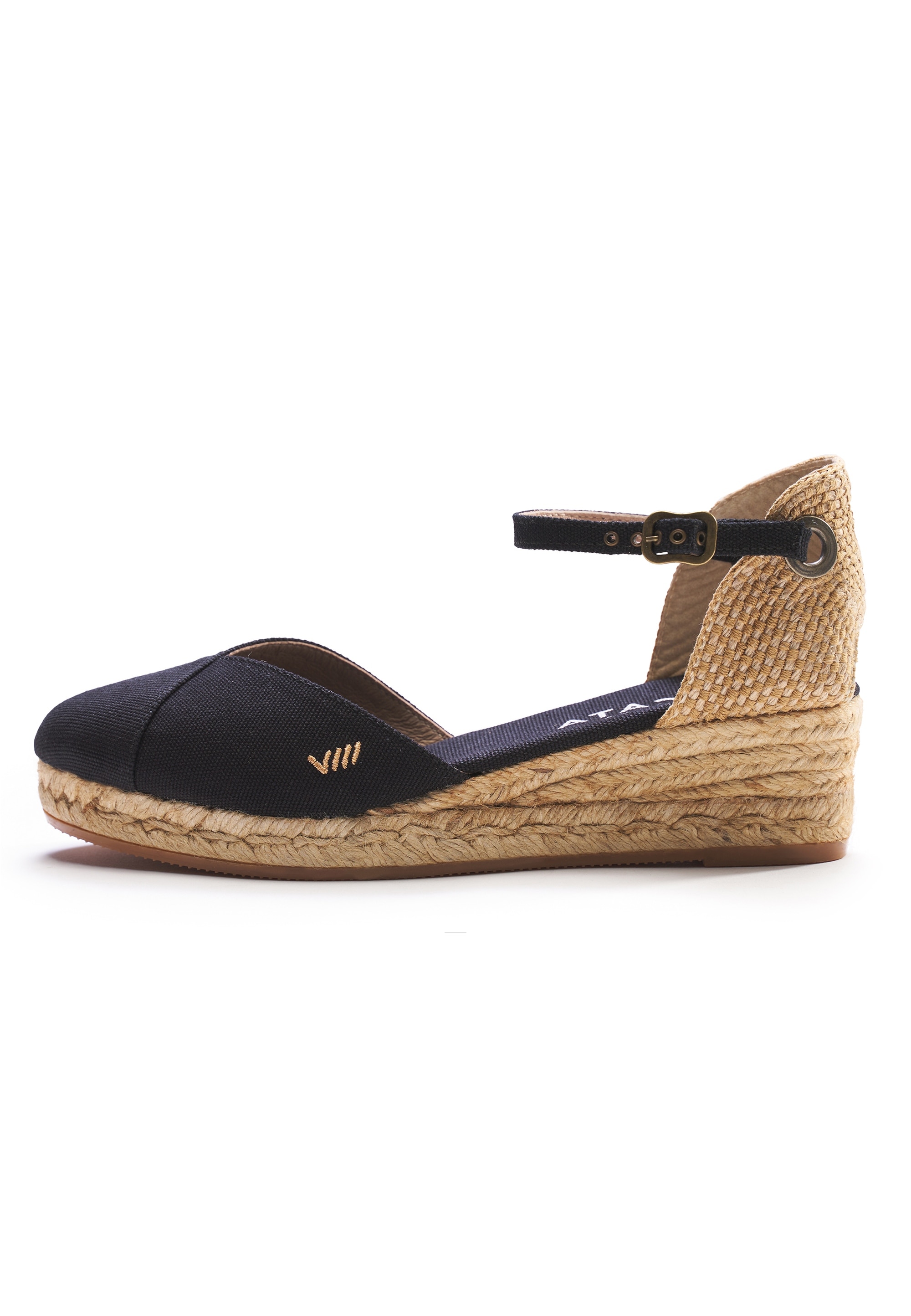 Espadrille VISCATA "Pubol", Damen, Gr. 41, schwarz (schwarz, beige), Textil, Schuhe Espadrille, mit schmalem Knöchelriemen