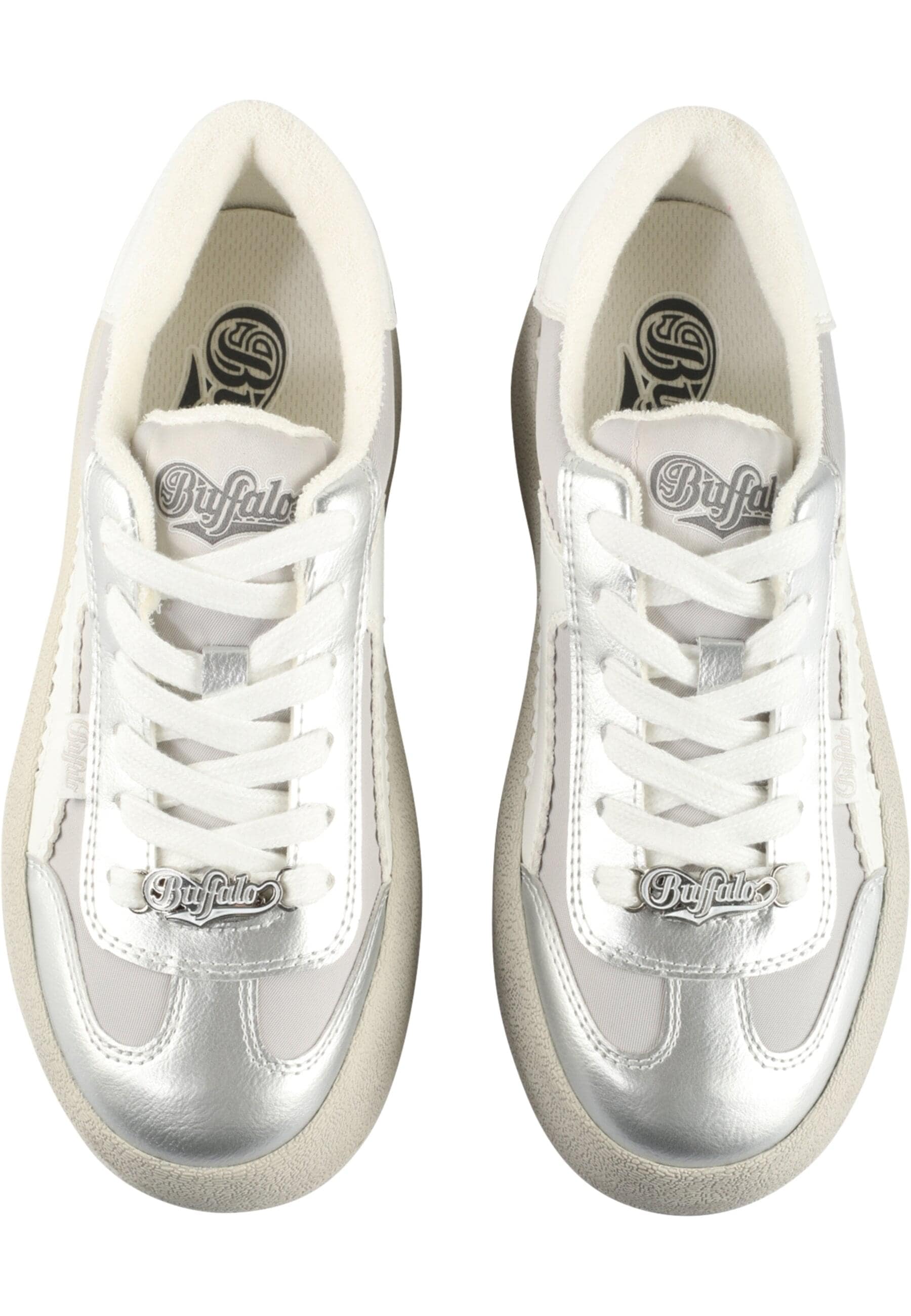 Trainingsschuh BUFFALO "Buffalo CAJO", Damen, Gr. 39, silber, weiß, Schuhe