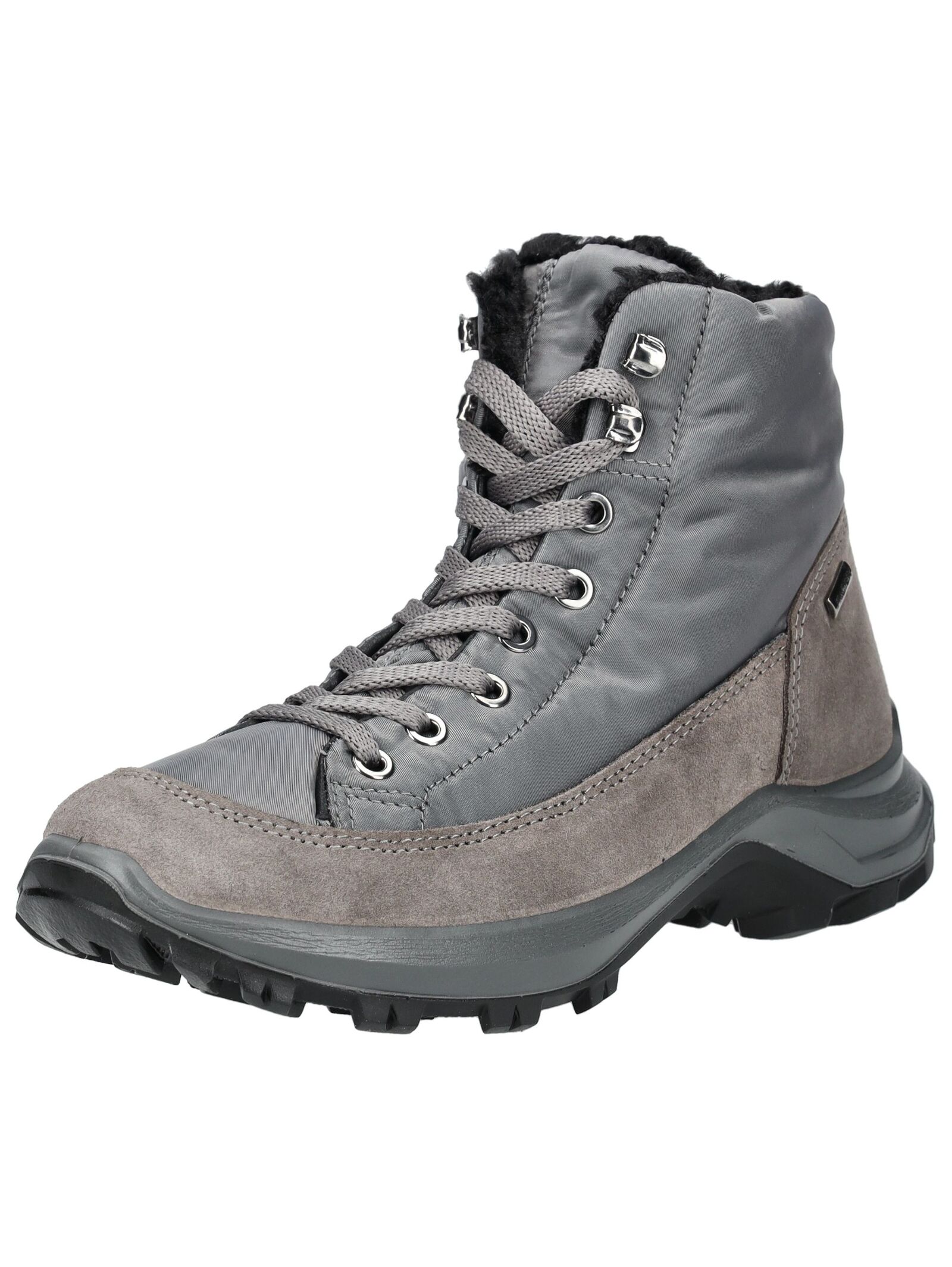 Stiefelette IMAC "Imac Stiefelette Veloursleder", Damen, Gr. 40, grau, Veloursleder, Schuhe Stiefelette