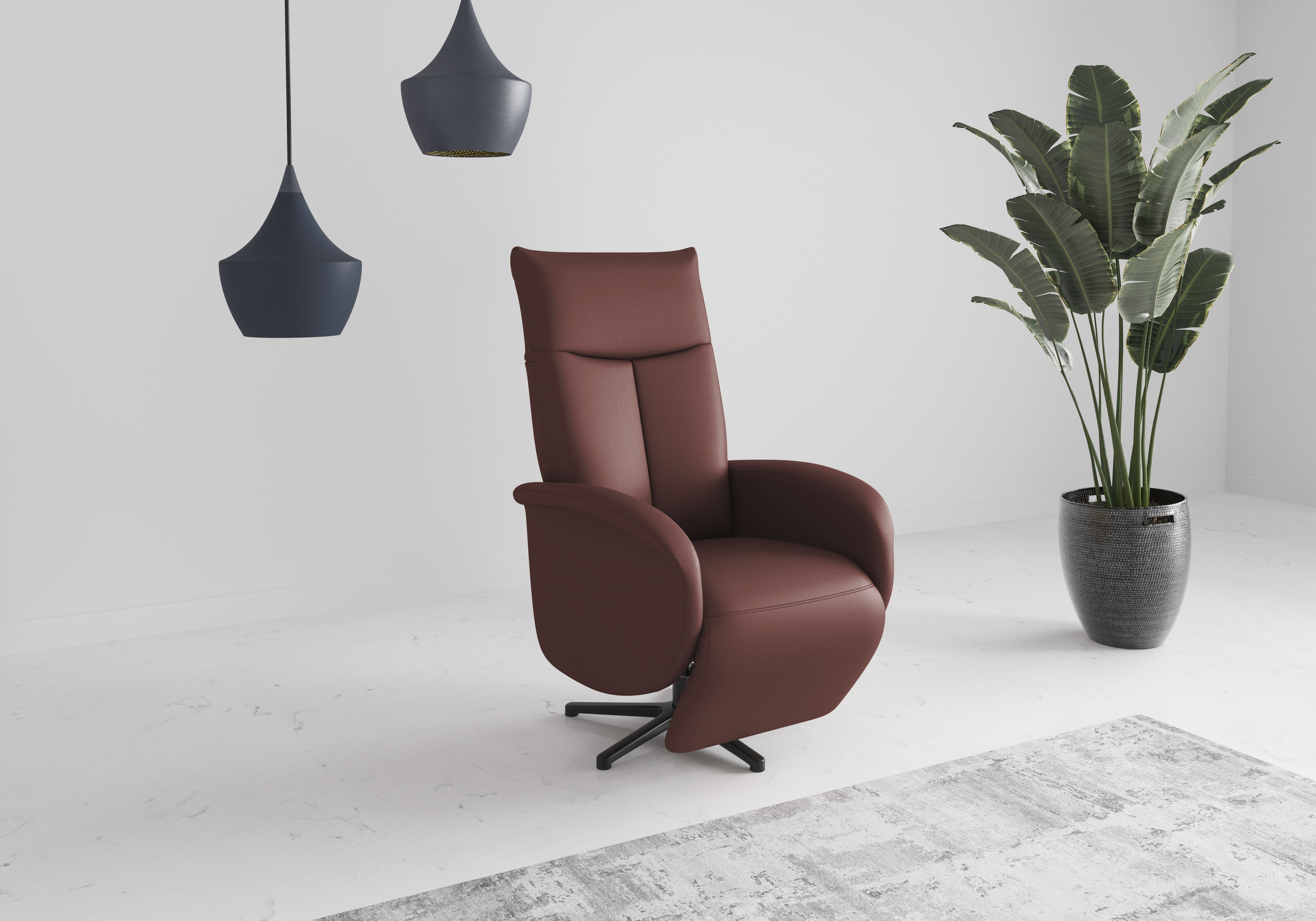 TV-Sessel SIT & MORE "Zora", merlot, B:75cm H:112cm T:82cm, Sessel, wahlweise mit Aufstehhilfe, 2 Motoren und Akku