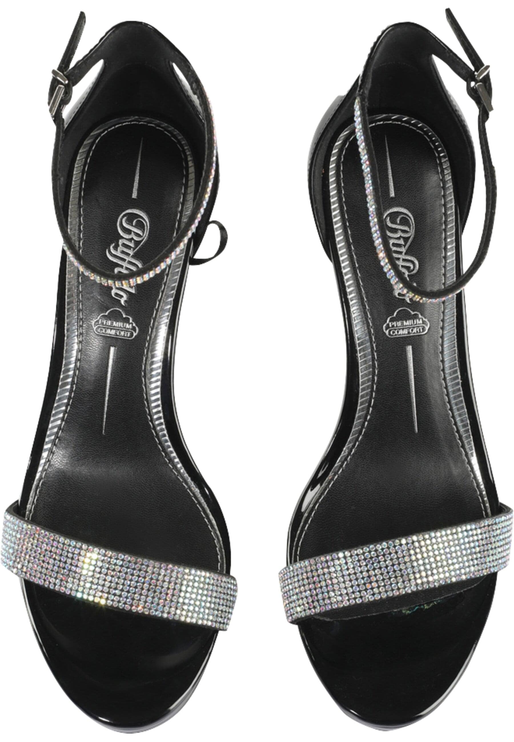 High-Heel-Pumps BUFFALO "Buffalo Buffalo Monroe 2 - Vegan Paten", Damen, Gr. 40, schwarz, mermaid, Kunstfaser, unifarben, Schuhe