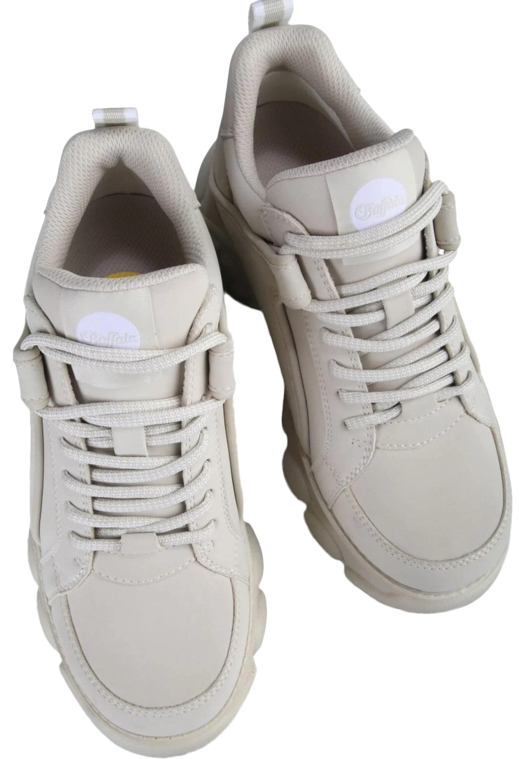 Trainingsschuh BUFFALO "Buffalo Damen Buffalo Cld Corin Vegan Nubuck", Damen, Gr. 38, beige, Kunstfaser, unifarben, Schuhe