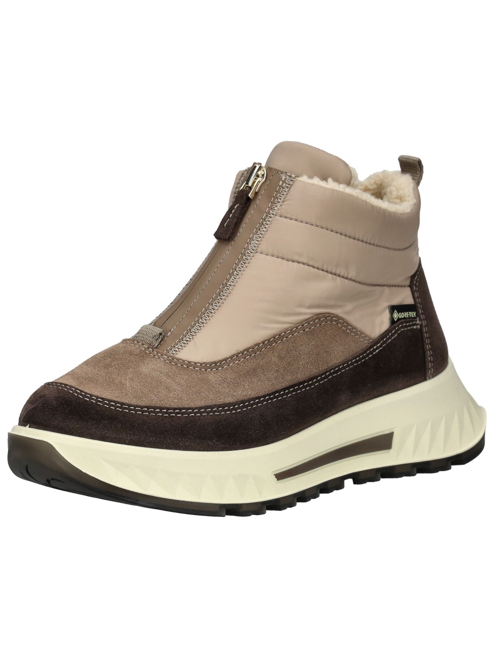 Stiefelette ARA "Ara Stiefelette Lederimitat/Textil", Damen, Gr. 38, braun, beige, Lederimitat, Textil, Schuhe Stiefelette