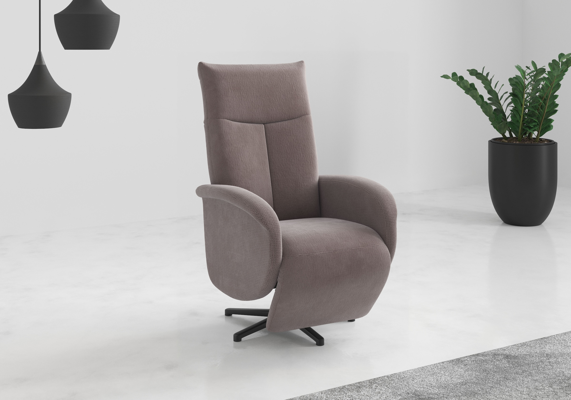 TV-Sessel SIT & MORE "Glendale", taupe, B:75cm H:112cm T:82cm, 90% Polyester, 10% Polyamid, Sessel, wahlweise mit Aufstehhilfe, 2 Motoren und Akku