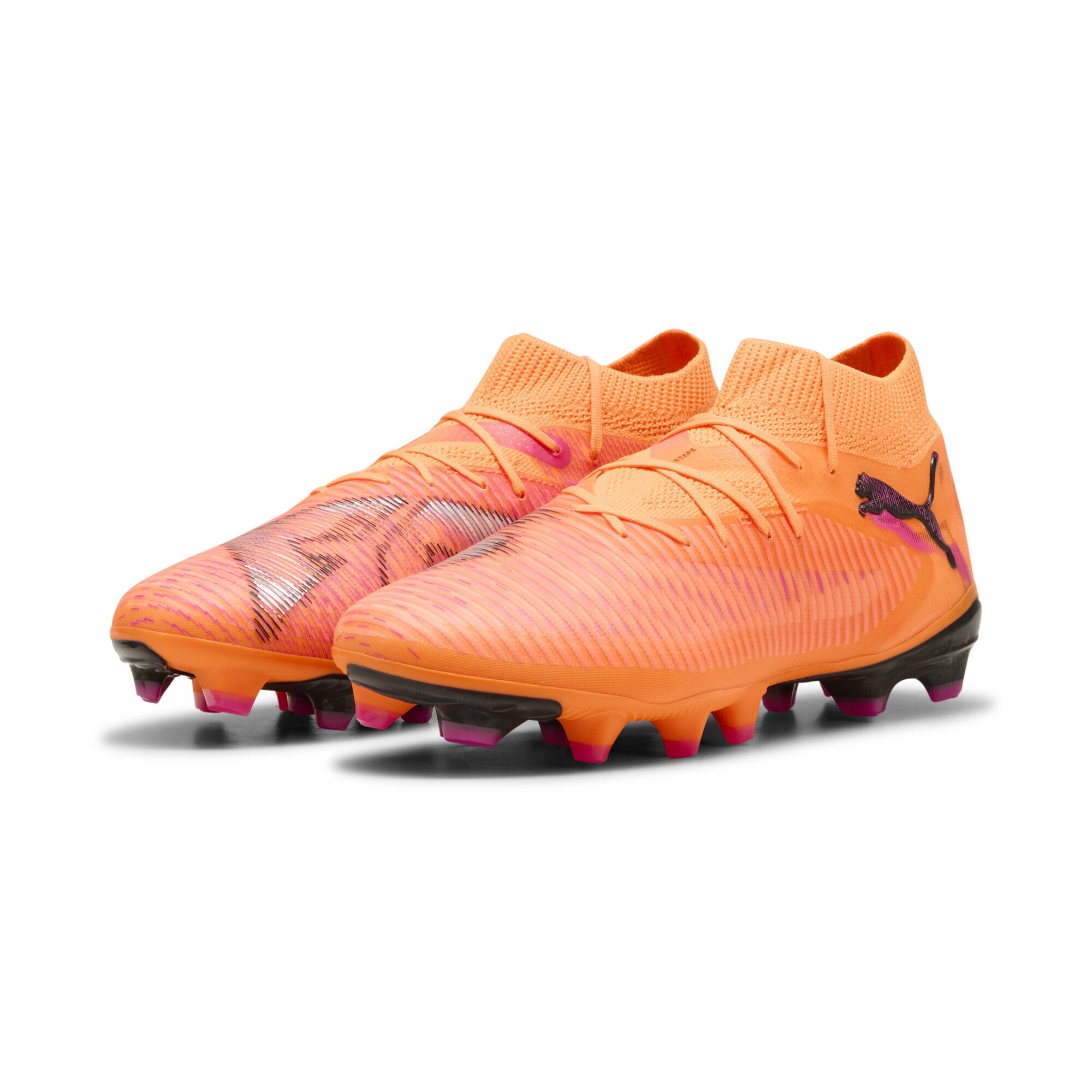 Fußballschuh PUMA "FUTURE 8 PRO FG/AG Fußballschuhe Damen", Damen, Gr. 36, heat fire schwarz ravish orange pink, Obermaterial: Synthetik, Textil; Futter: Synthetik, Textil; Innensohle: Textil; Laufsohle: Synthetik, Schuhe Fußballschuh