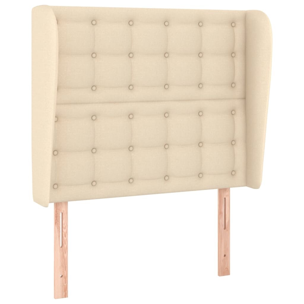 vidaXL Kopfteil mit Ohren Creme 93x23x118/128 cm Stoff Image