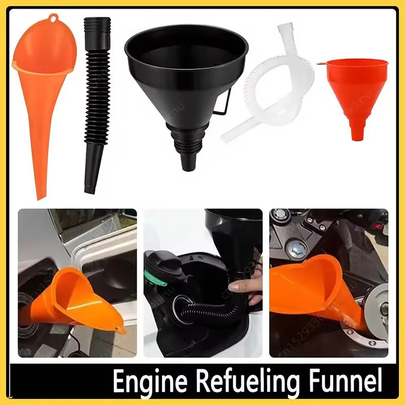 1 Satz Kraftstoffübertragungstrichter mit abnehmbarem Auslauf und Filter für Auto, Van, LKW, Motorrad – Diesel-Benzin-Zubehör für die Garage Image