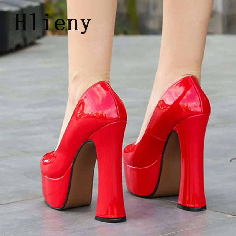 Hlieny Große Größe 35-46 Sexy Rote Plattform Pumpen Frauen Frühling Herbst Elegante High Heels Runde Kappe Party Braut hochzeit Kleid Schuhe