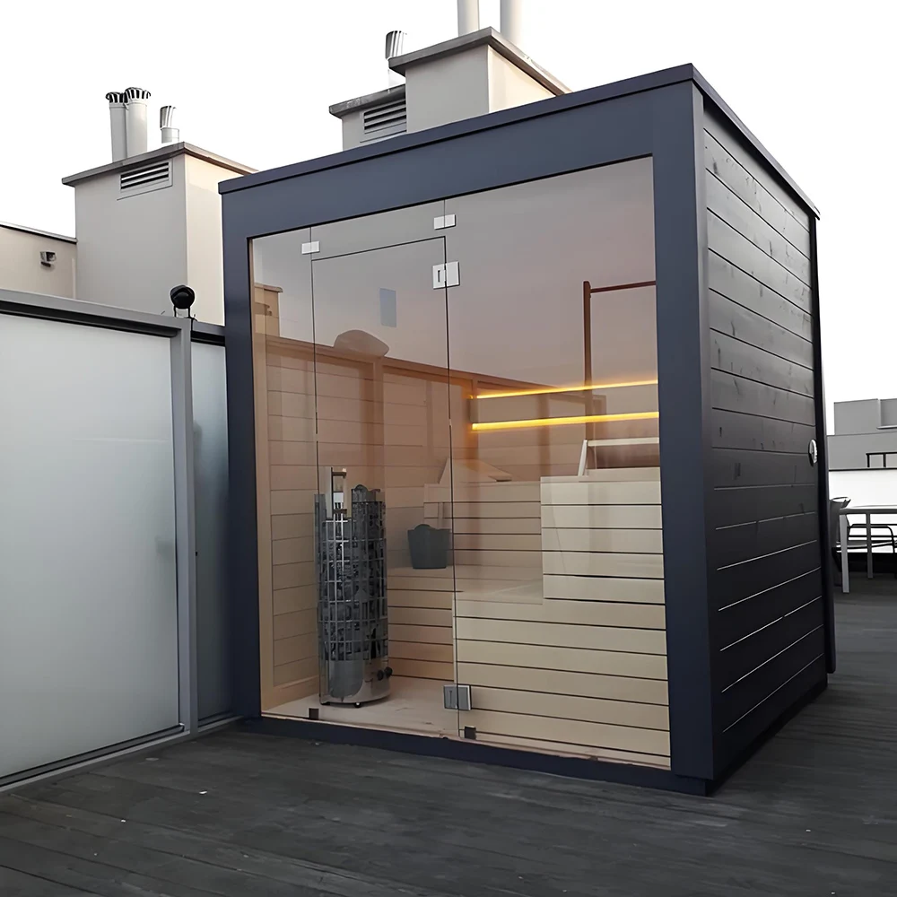 Außentürsauna Deluxe Red Cedar Außensauna für 2–6 Personen Image