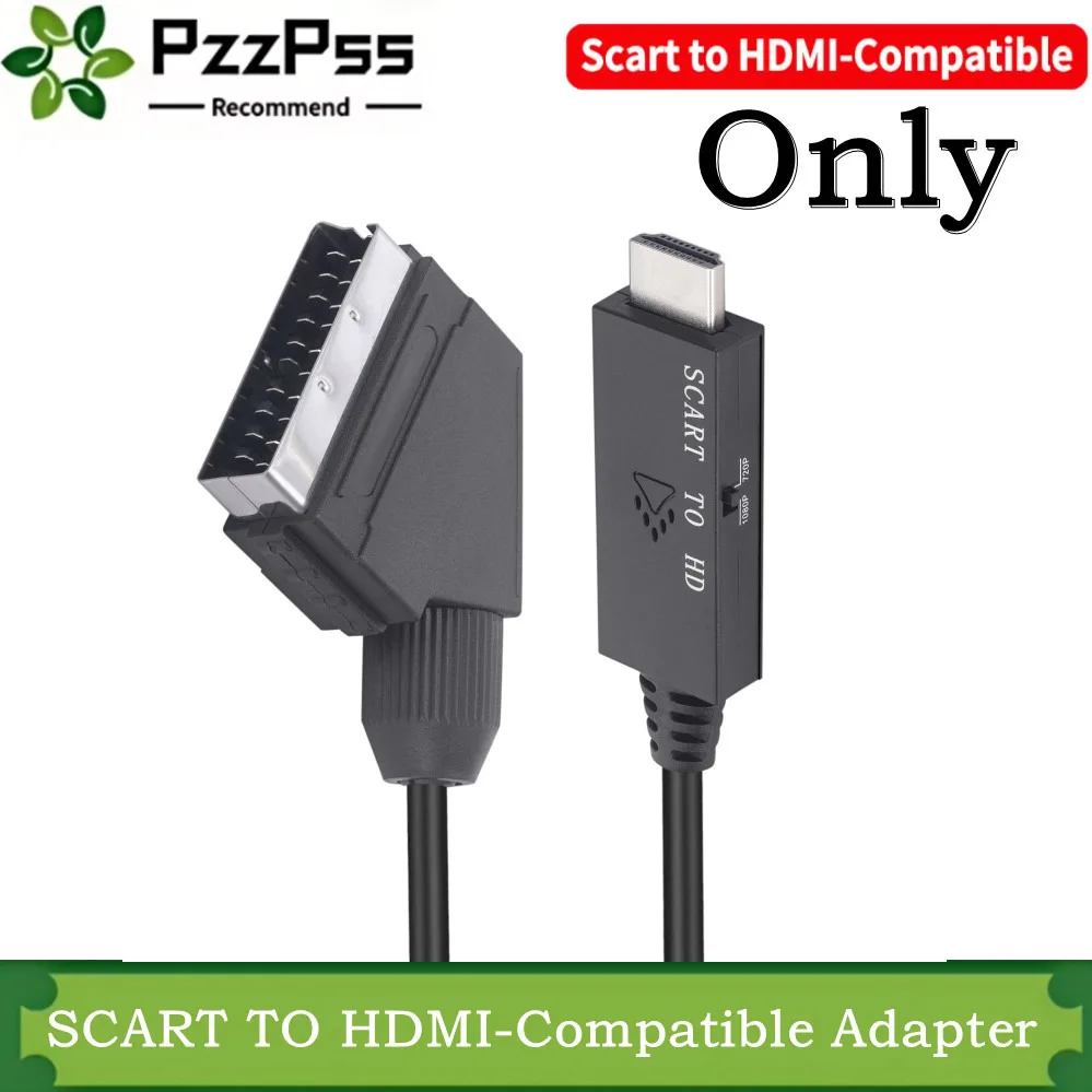 Scart zu HDMI Adapter Konverter Scart HDMI 1080P mit Scart Eingangskabel HDMI Ausgangsanschluss für HDTV STB VHS Xbox PS3 DVD Image
