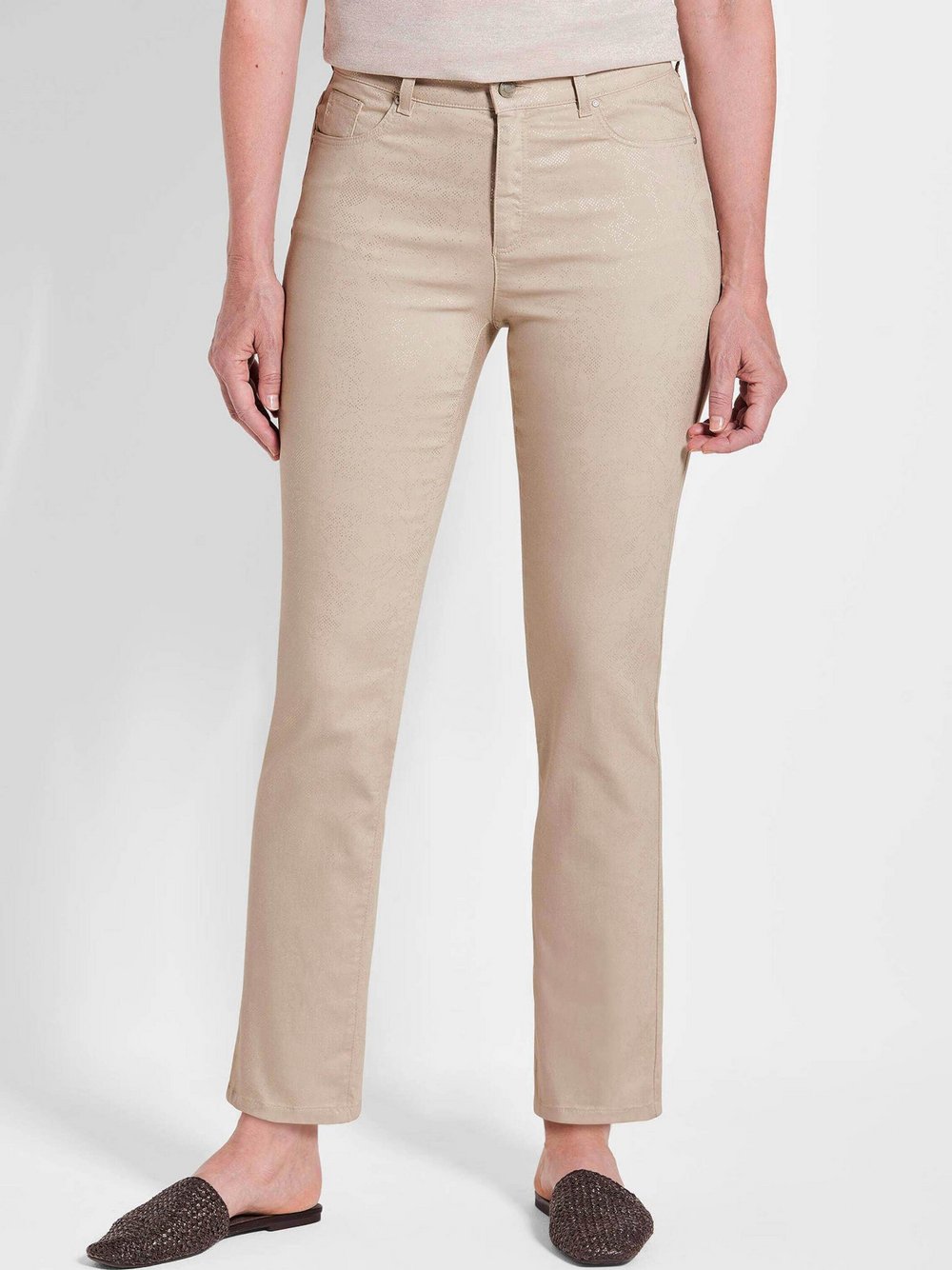 Goldner Gemusterte Hosen Damen beige, 38 Image