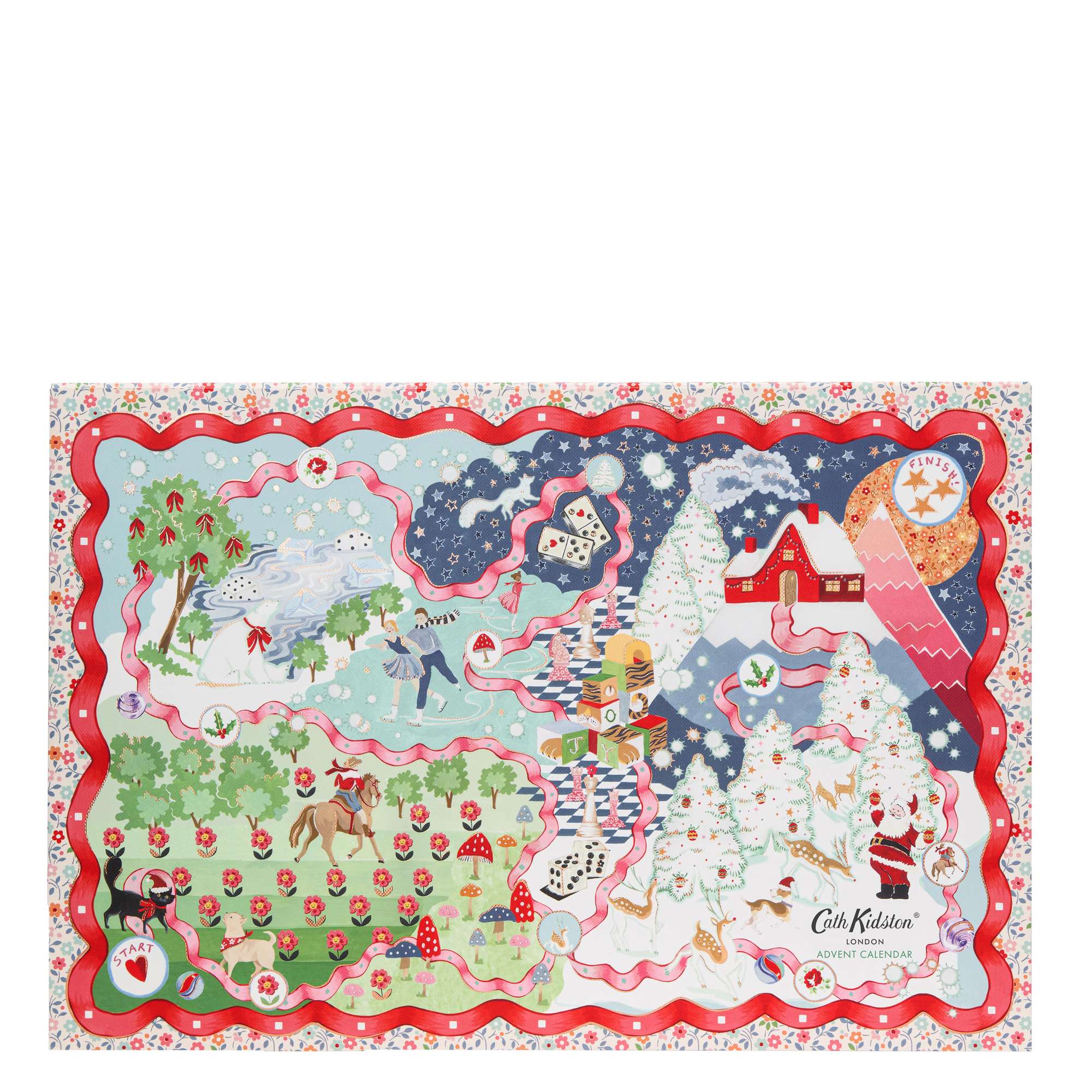Cath Kidston Womens The Christmas Journey Beauty Advent Calendar — 24‑Day Vegan Set With Board Game - Cream - One Size