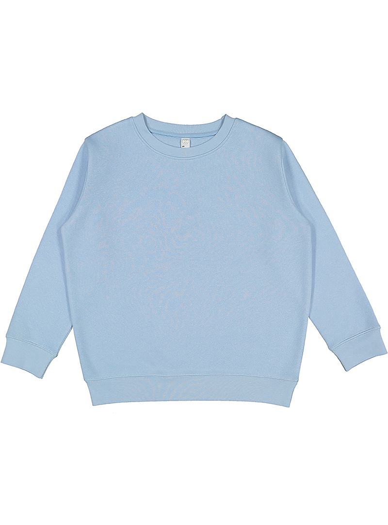LAT L2225 Youth Fleece Sweatshirt in Light Blue size XS | Cotton/Polyester Blend 2225LA, 2225