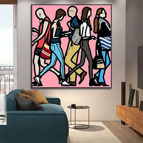 handgefertigtes Ölgemälde auf Leinwand, Wandkunst, Dekoration, moderne, beliebte Street-Fashion-Figuren für die Raumdekoration zu Hause, aufgespannter Rahmen, hängendes Gemälde/gerollte Leinwand (ohne Image
