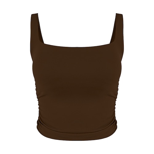 Damen Yoga-BH Panzer Medium Unterstützung Atmungsaktiv Ärmellos Sport Einfarbig Oberteil Für Fitnessstudio Laufen Fitness Sportkleidung Image