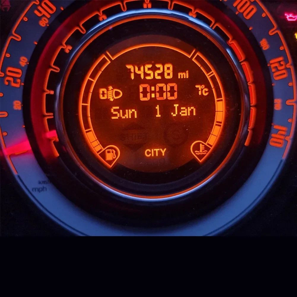 COG-VLIT 1592-02 1pc Écran LCD Avec Ruban Convient Pour Fiat 500 2008-2011 Pour Fiat 500 XL 2008-2011